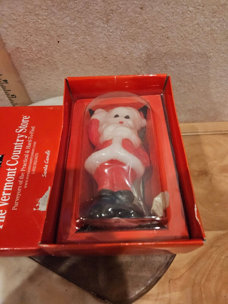 NIB The Vermont Country Store Santa Christmas Candle Gurley Style farmhouse country holiday decor