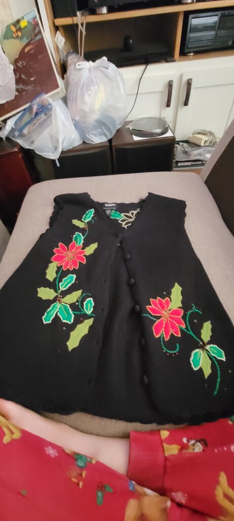 Studio Joy Embroidered Christmas Sweater Vest