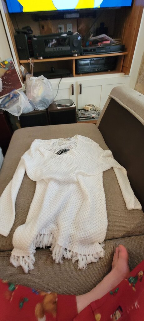 Tribal White Knit Sweater