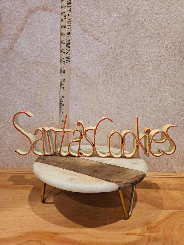 Santa's Cookies Sign Merry Christmas & Happy New Year Farmhouse Holiday Home Decor Metal Sign