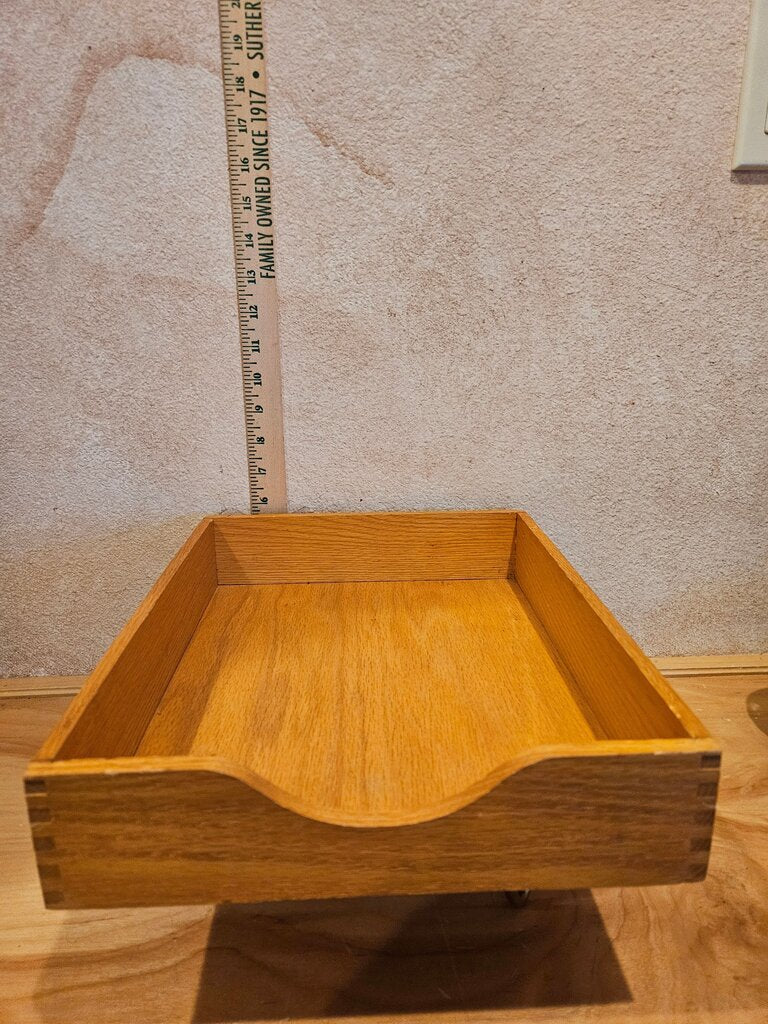 Vintage Wood Office Tray display paper desk organizer
