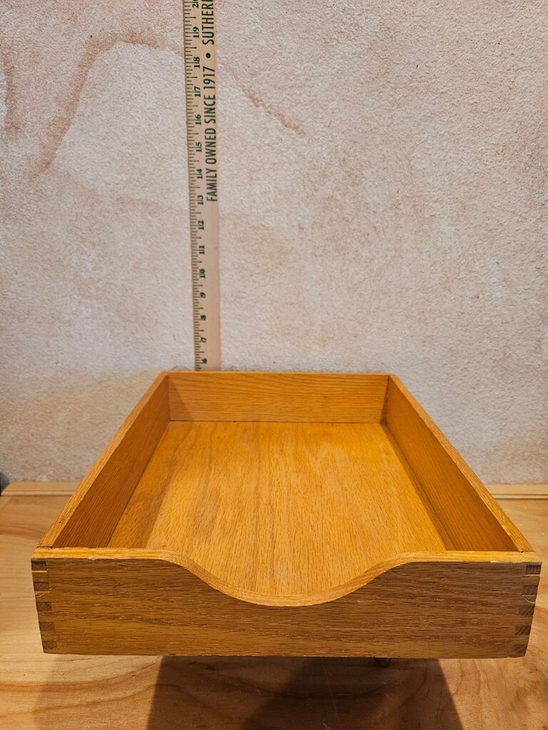 Vintage Wood Office Tray display paper desk organizer