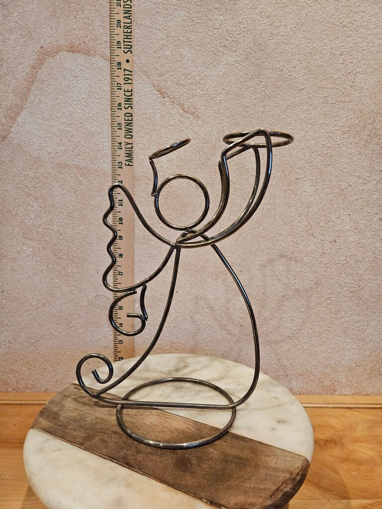 Wire Standing Heavy Metal Wire Angel Candle Holder Christmas old world vintage charm