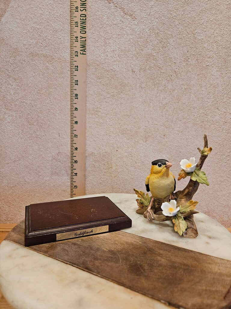 Yellow Finch Bird Figurine Statue
