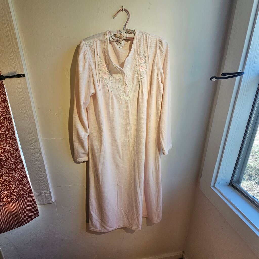 Miss Elaine Pink Nightgown with Embroidery