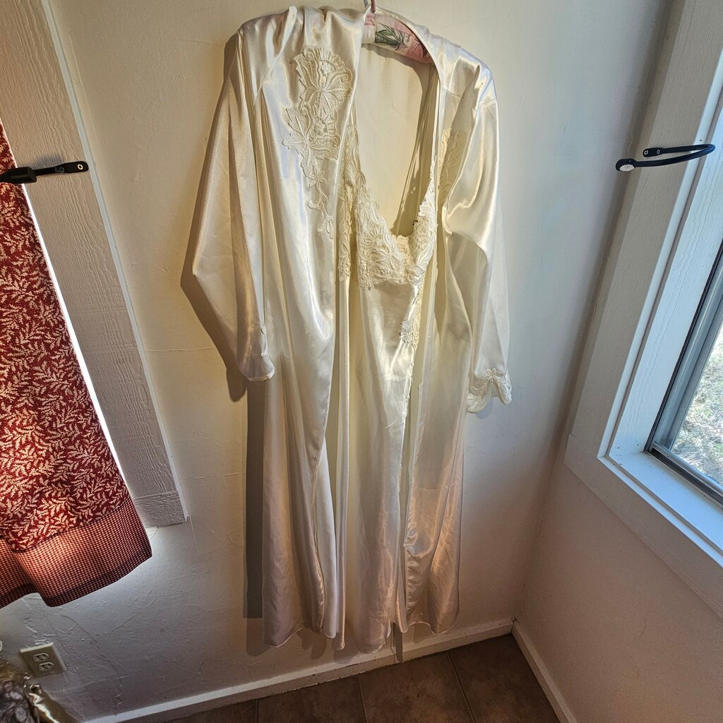 Flora White Satin Nightgown