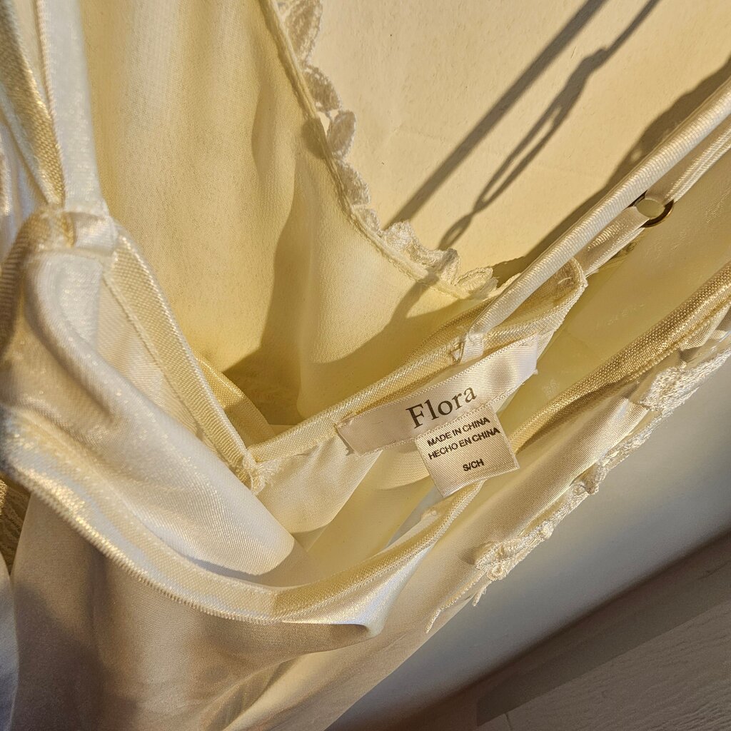 Flora White Satin Nightgown