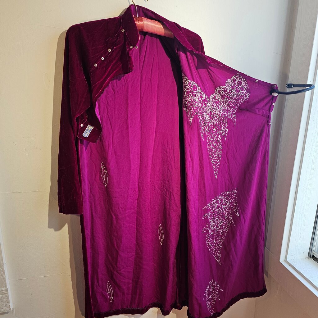 Embellished Velvet Kaftan Dress