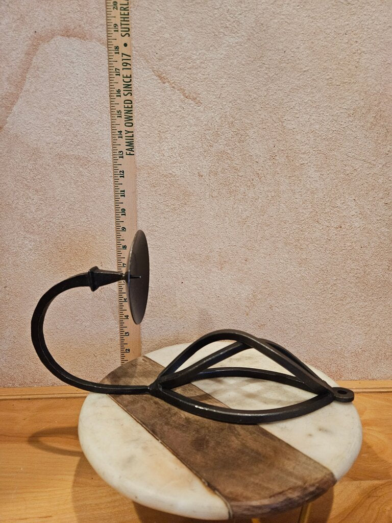 Decorative Candle Holder Wrought Iron Pillar Candle Sconce Rustic Farmhouse Decor