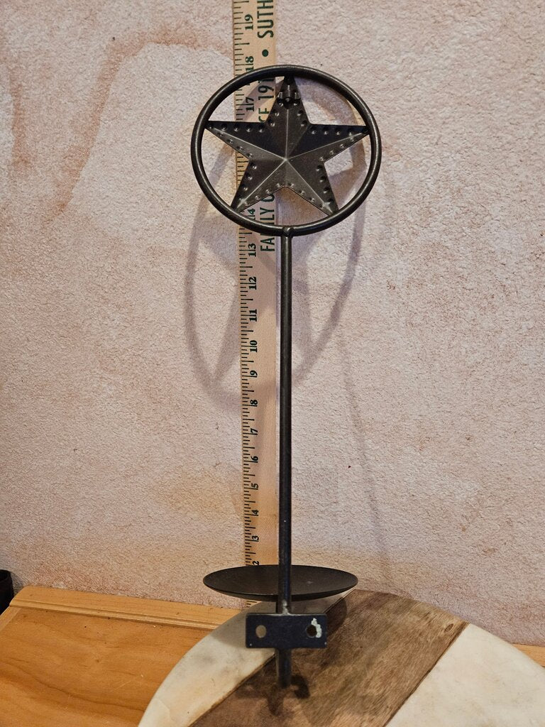 Metal Star Candle Holder wall mount Hook Style Rustic Star CandleHolder Farmhouse Texas Decor