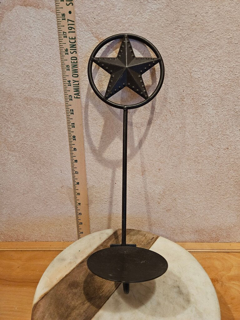 Metal Star Candle Holder wall mount Hook Style Rustic Star CandleHolder Farmhouse Texas Decor
