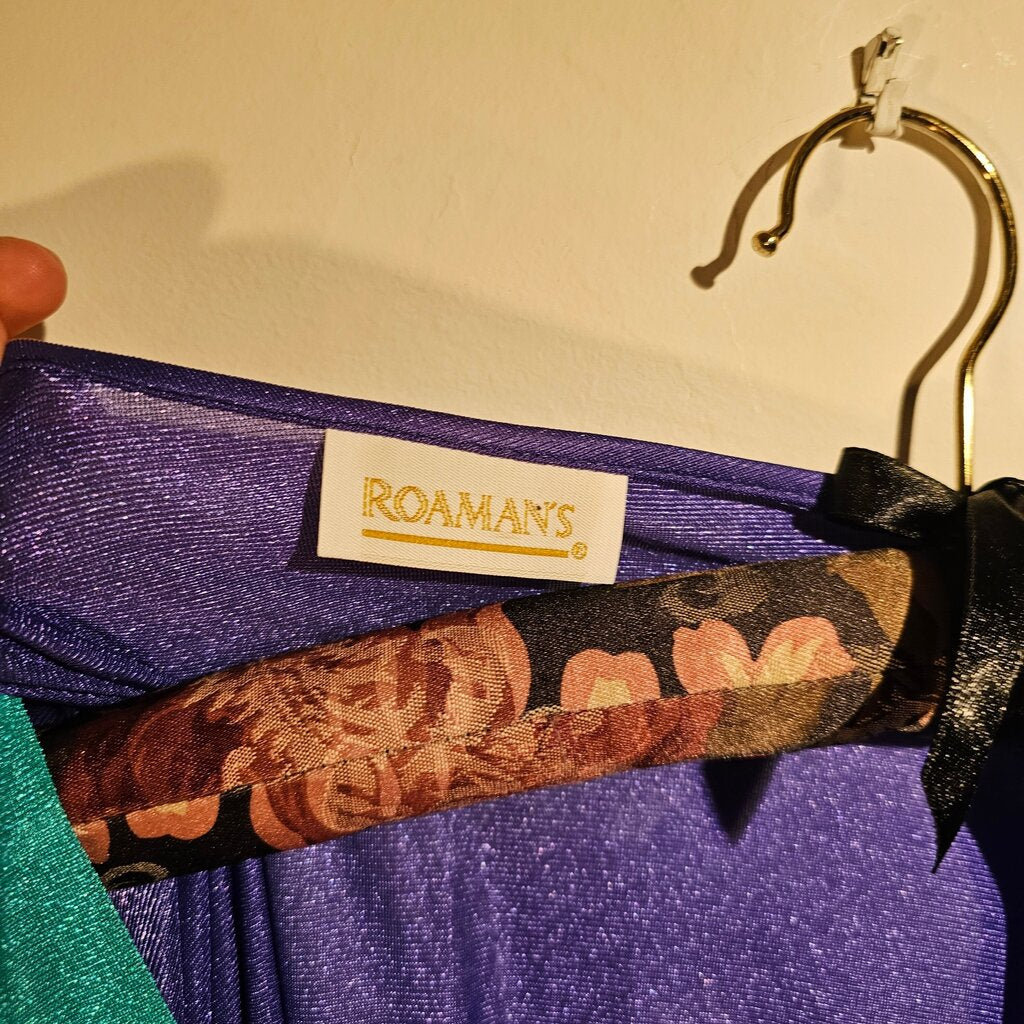 Roaman's Women's Purple Kaftan Dress