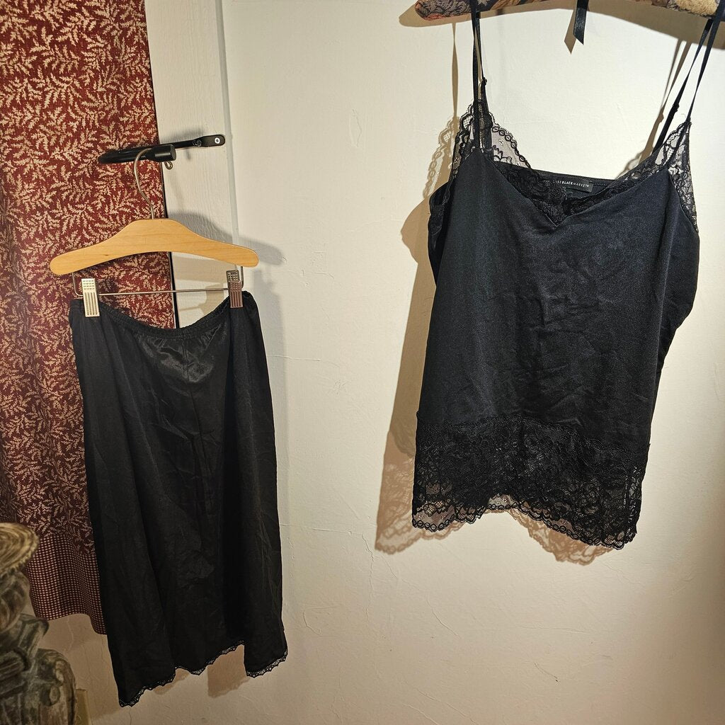 White House Black Market Black Camisole and Skirt Set