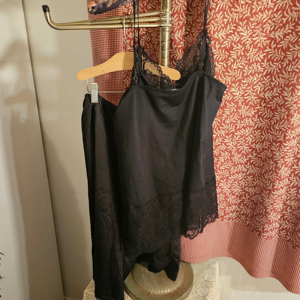 White House Black Market Black Camisole and Skirt Set