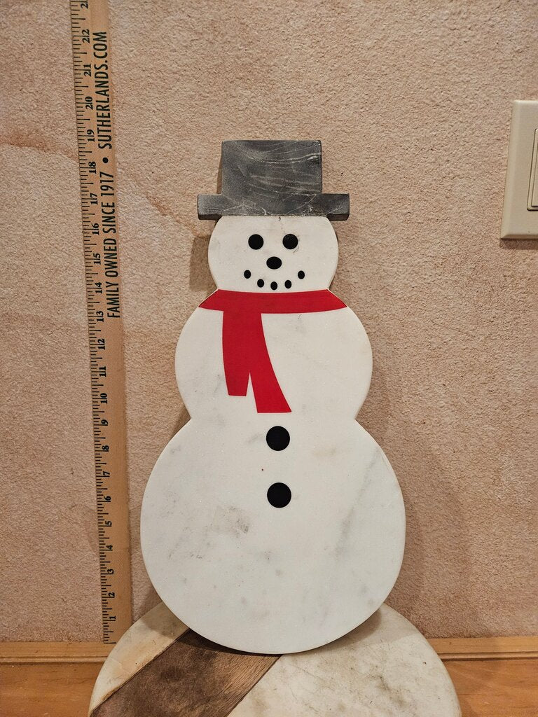 harry and david marble cutting board snowman cheese holiday display charcuterie board