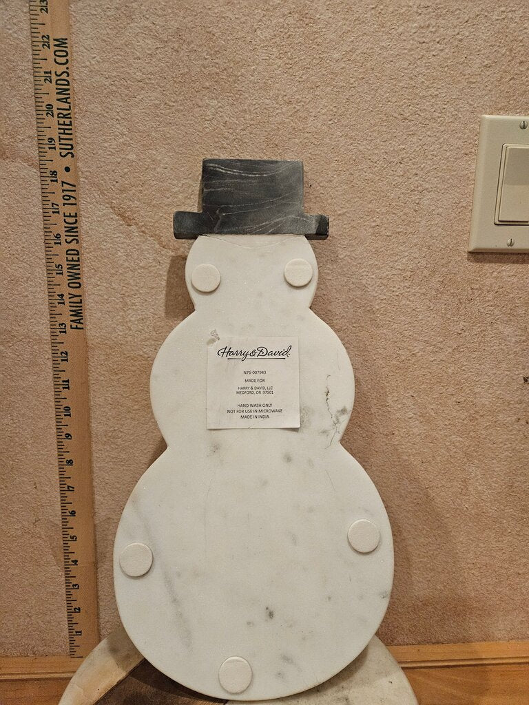 harry and david marble cutting board snowman cheese holiday display charcuterie board