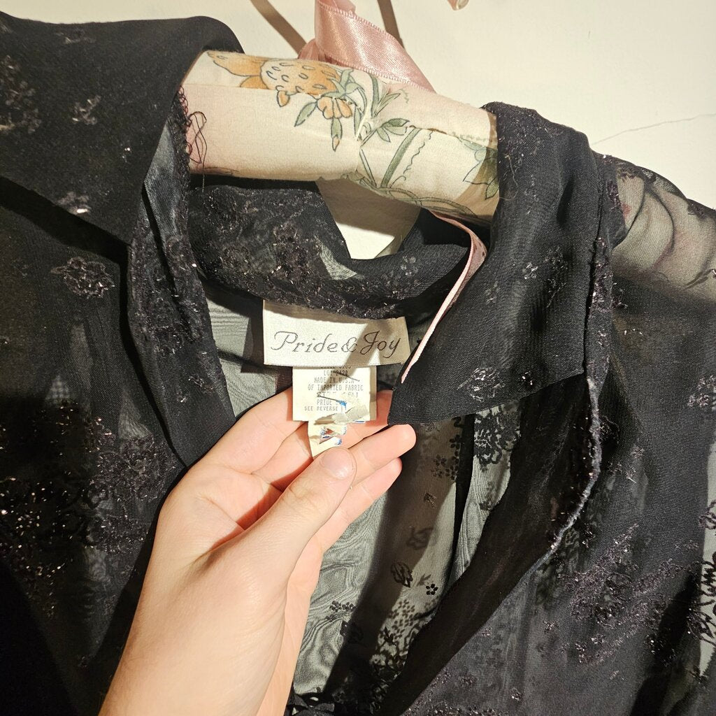 Pride & Joy Sheer Black Long Sleeve Cover-Up