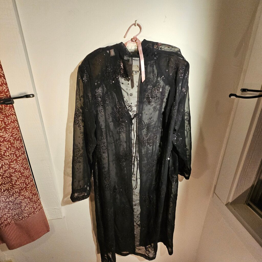 Pride & Joy Sheer Black Long Sleeve Cover-Up