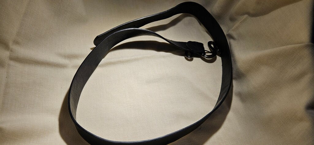 Black Leather Belt with Snake Buckle