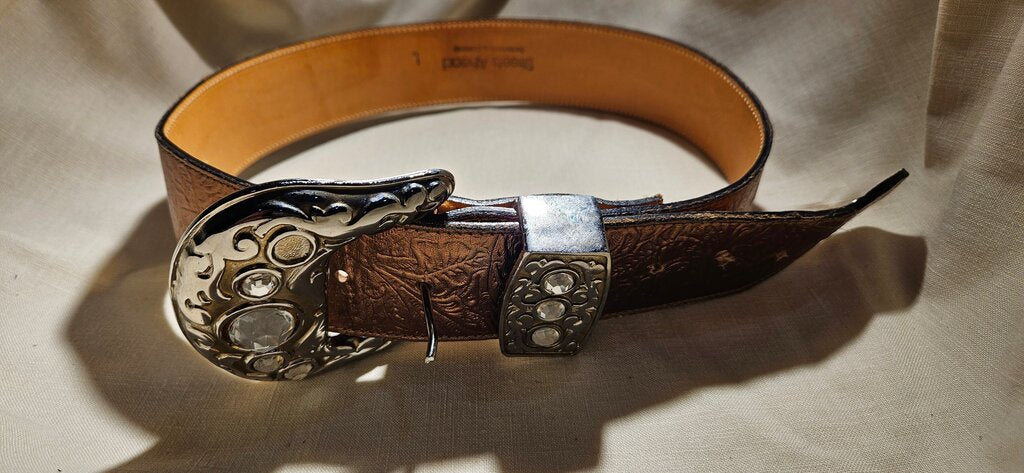 Streets Ahead Leather Belt with Decorative Buckle