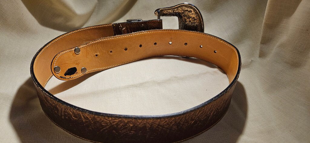 Streets Ahead Leather Belt with Decorative Buckle