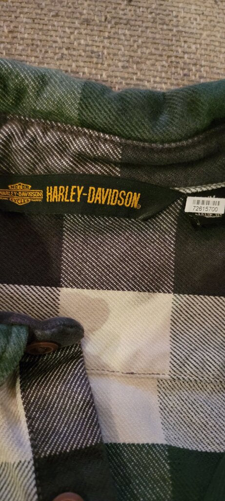 Harley-Davidson Green Plaid Flannel Shirt