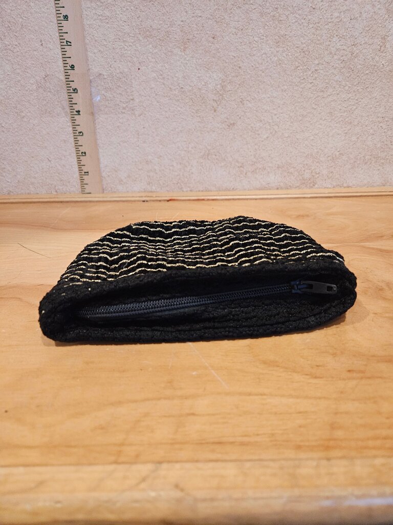 Black and Gold Striped Clutch