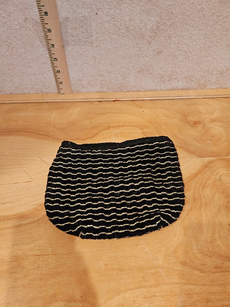 Black Striped Zip Pouch