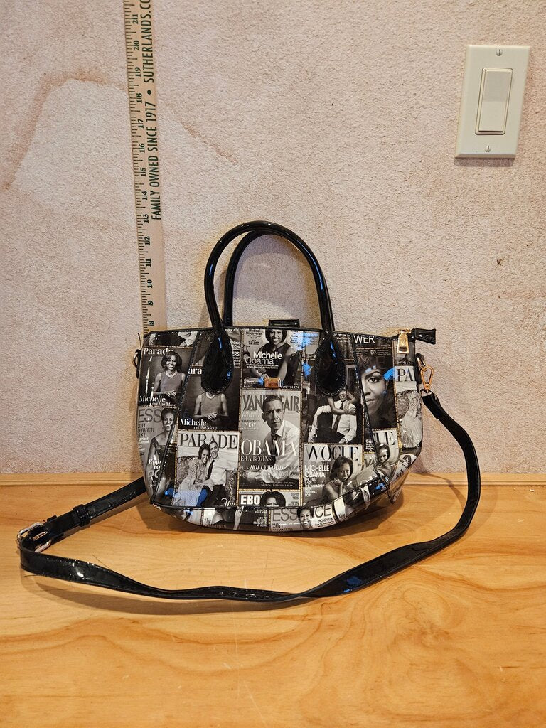 Michelle Obama Magazine Print Handbag