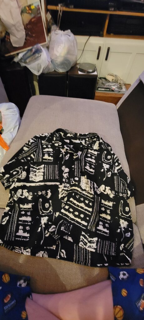 Alfred Dunner Women's Black and White Printed Top