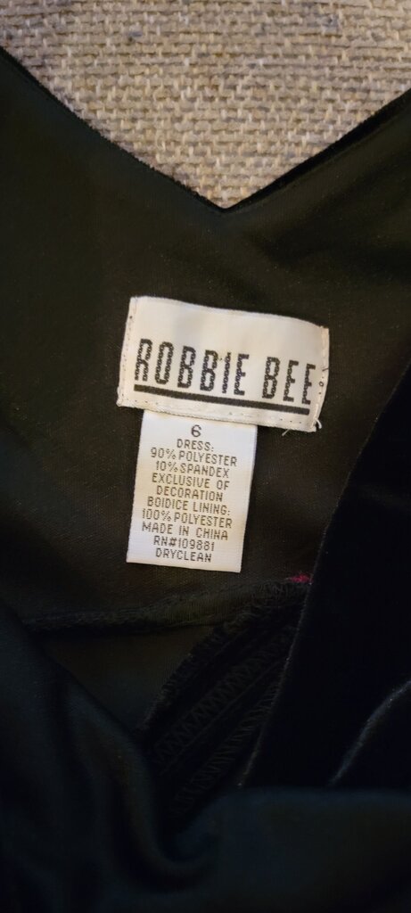 Robbie Bee Black Dress with Pink Accents