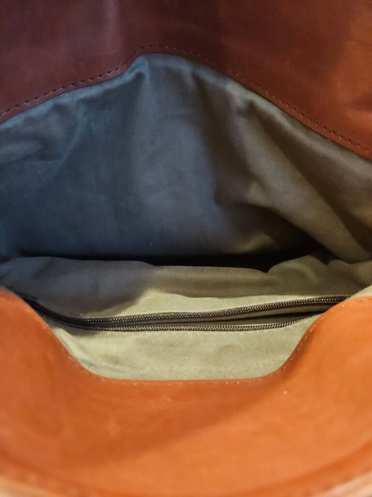 Vintage Leather and Fabric Handbag