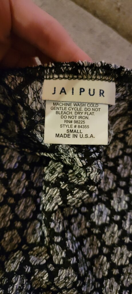Jaipur Black Print Short Sleeve Top
