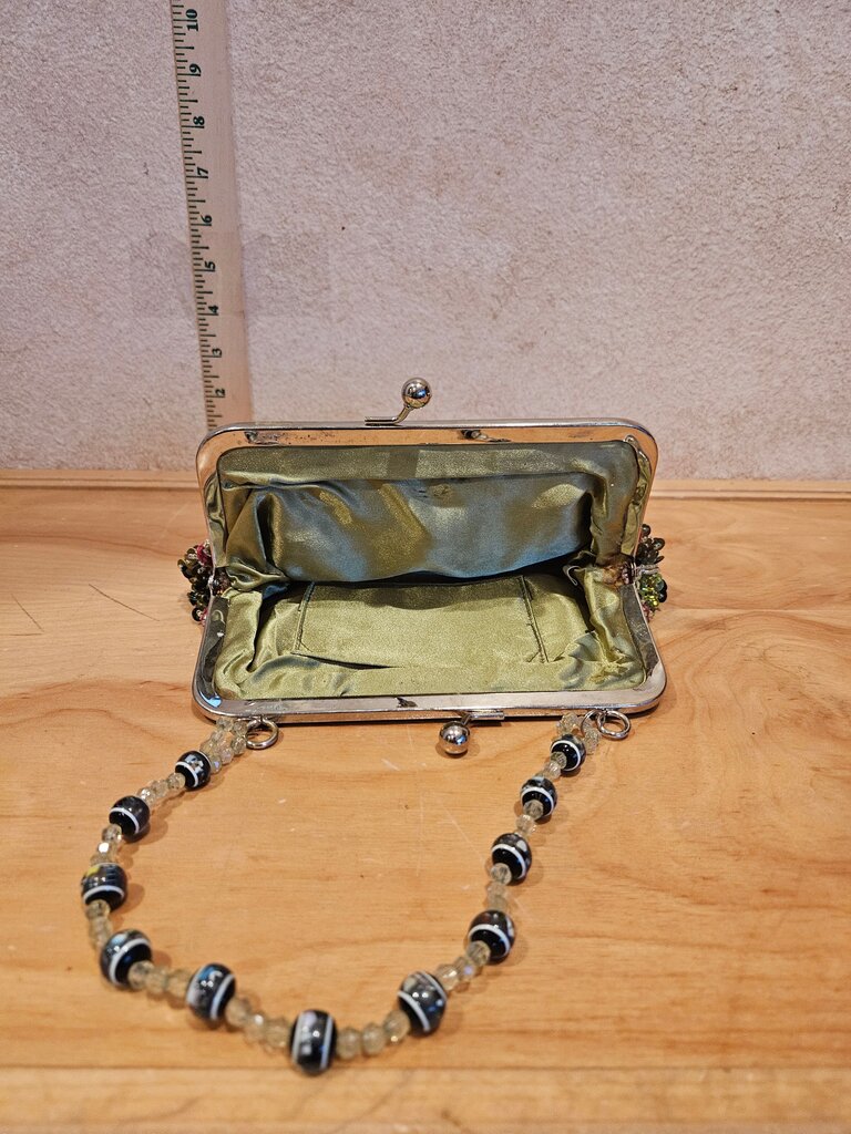 Vintage Beaded Evening Bag with Chain Handle
