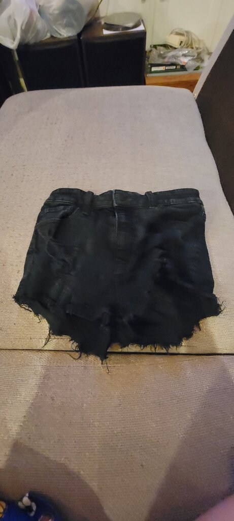 Women's Distressed Black Denim Shorts