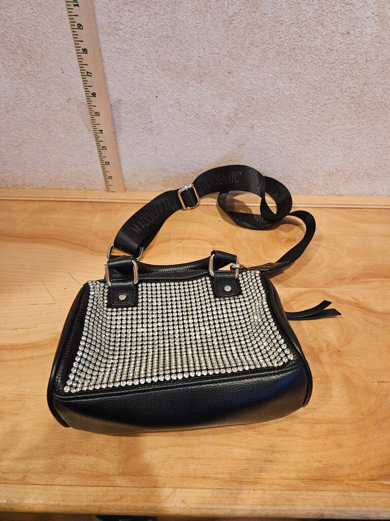 Madden NYC Black Handbag with Rhinestones