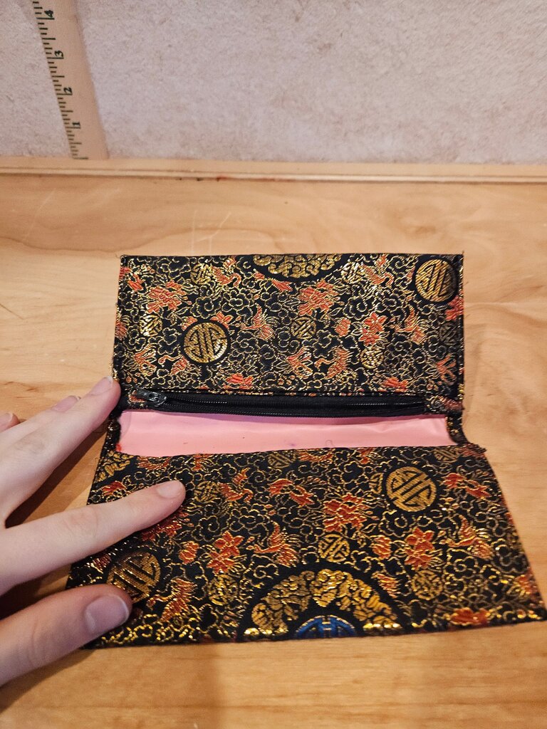 Vintage Black and Gold Floral Wallet