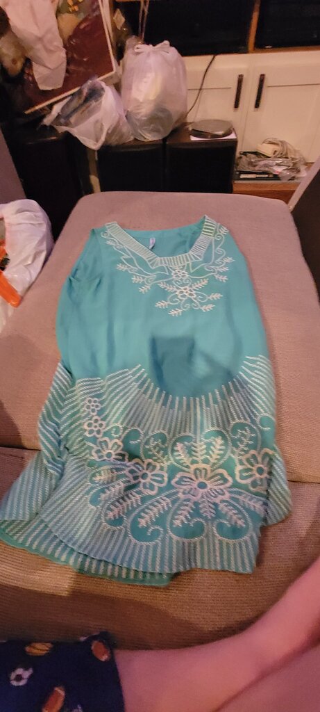 Turquoise Embroidered Summer Dress