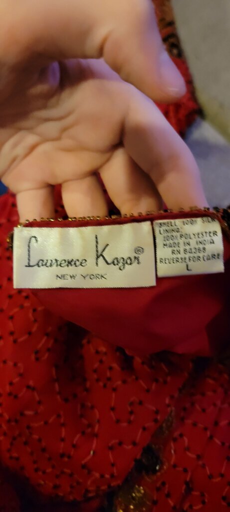 Laurence Kazor Red Beaded Top