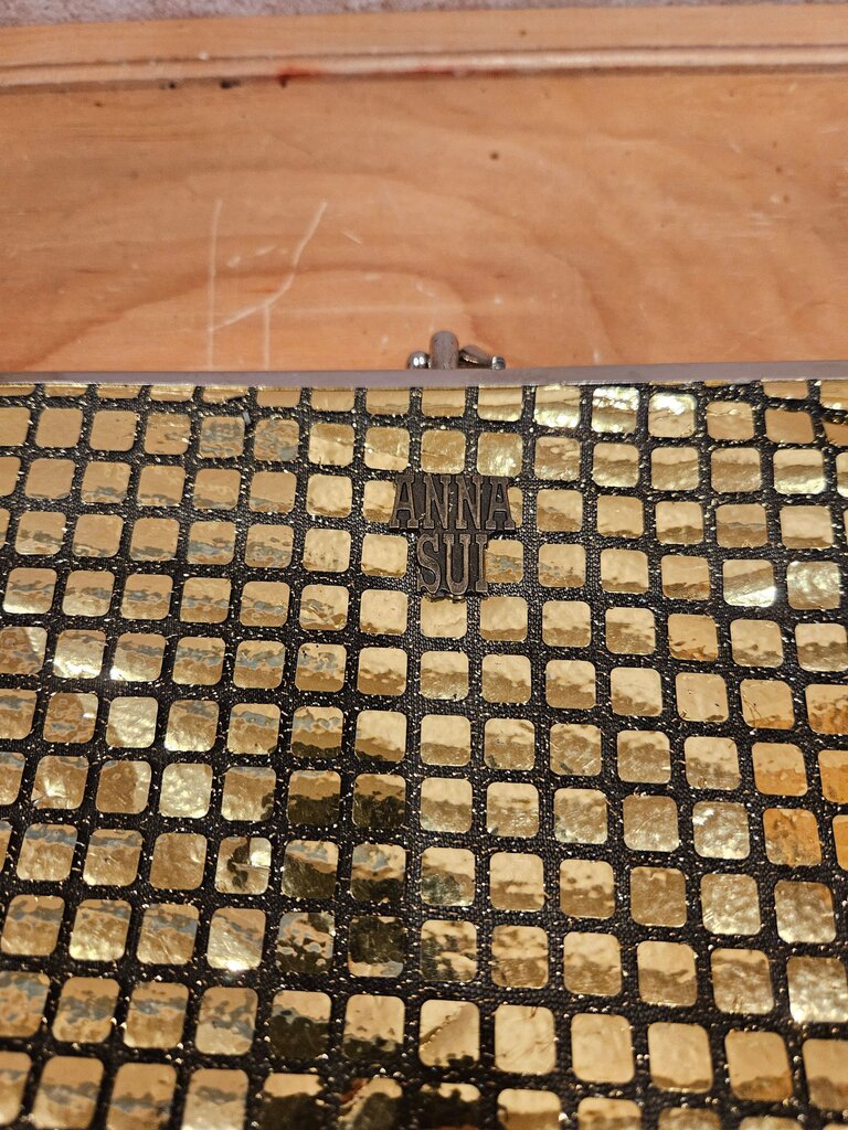 Anna Sui Gold Mesh Clutch