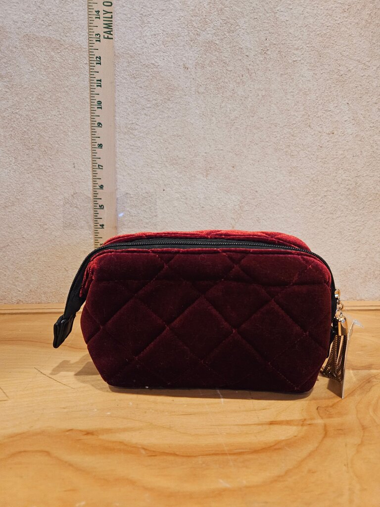 Olivia Miller Velvet Quilted Cosmetic Bag