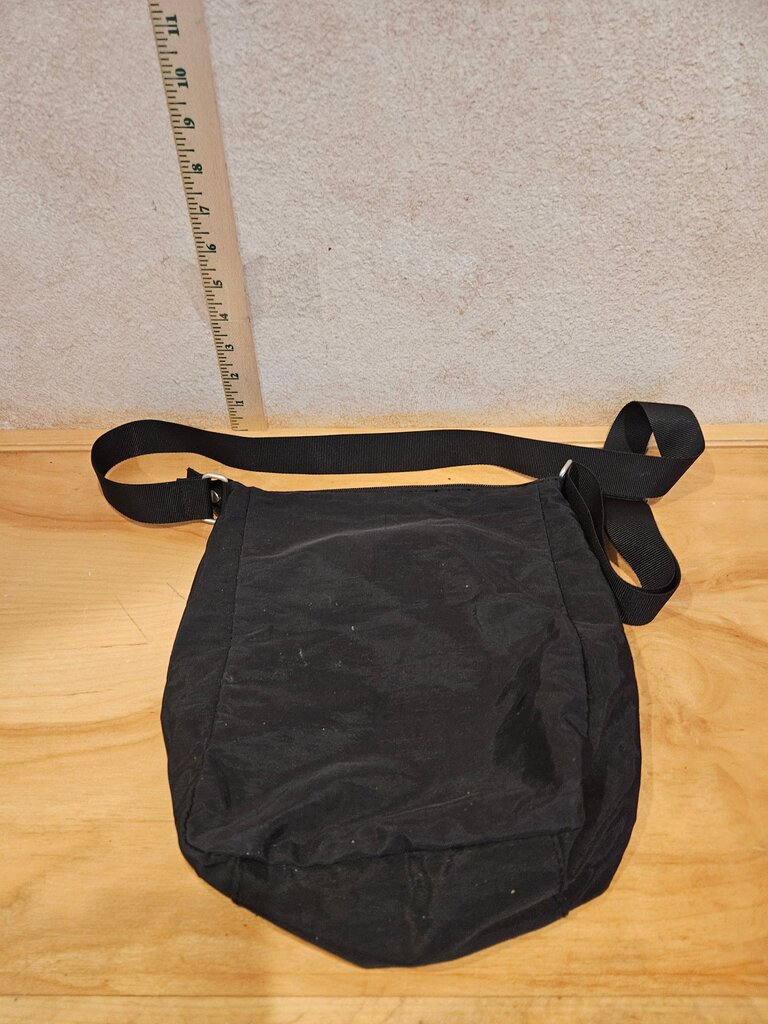 Black Crossbody Bag with Zippered Pocket