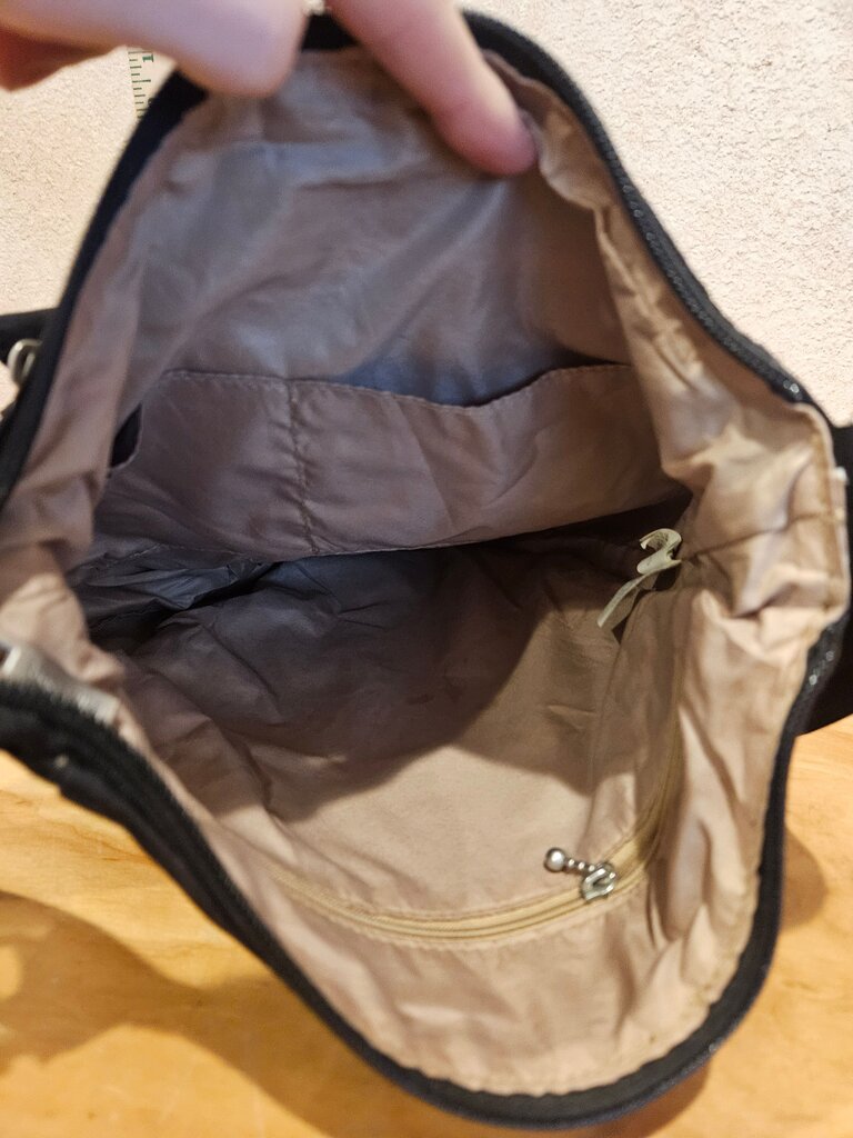 Black Crossbody Bag with Zippered Pocket