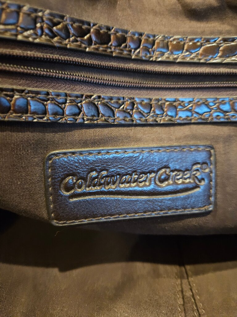 Coldwater Creek Black Crocodile Print Handbag
