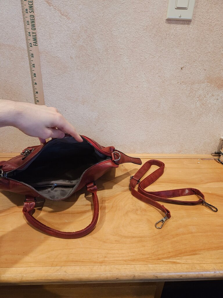 Stylish Red Handbag with Adjustable Strap