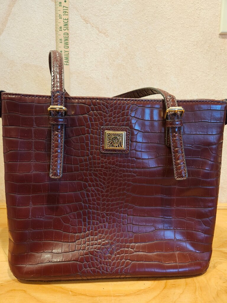 Brown Crocodile Pattern Handbag