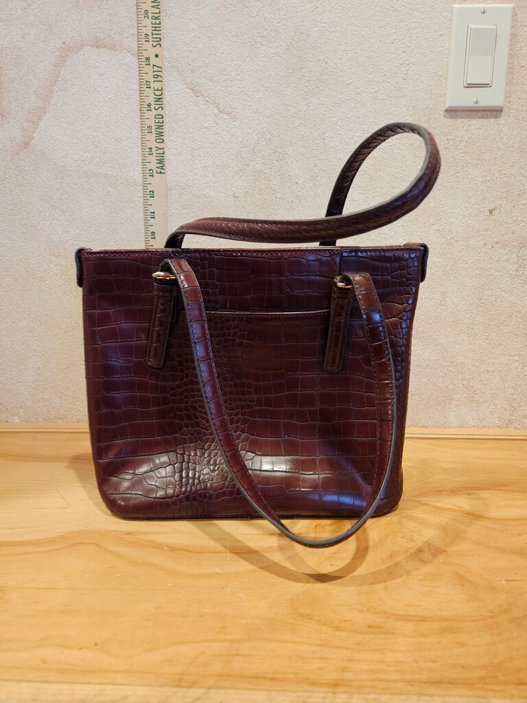 Brown Crocodile Pattern Handbag