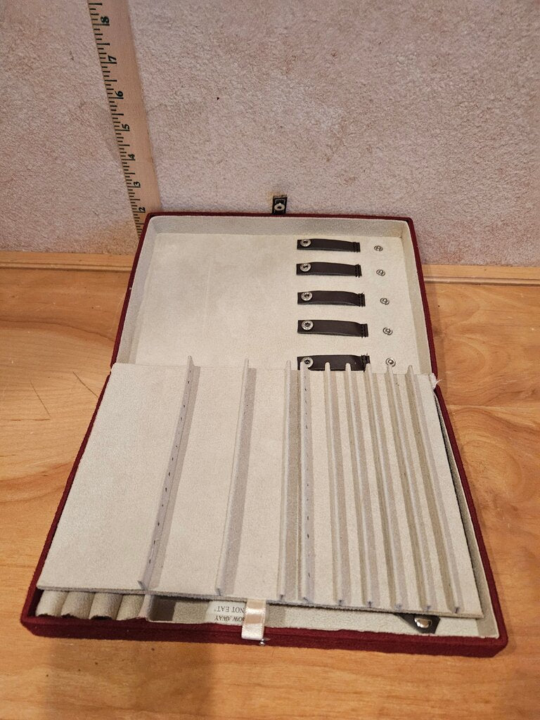 Red Velvet Jewelry Box with White Accents