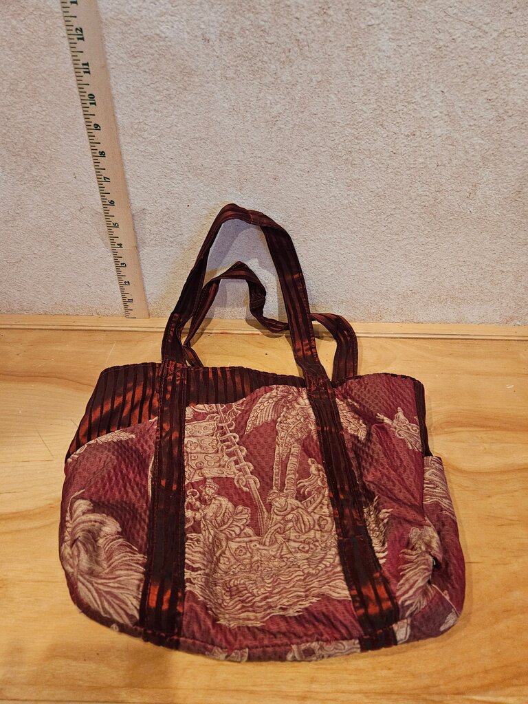 Vintage Red Fabric Tote Bag