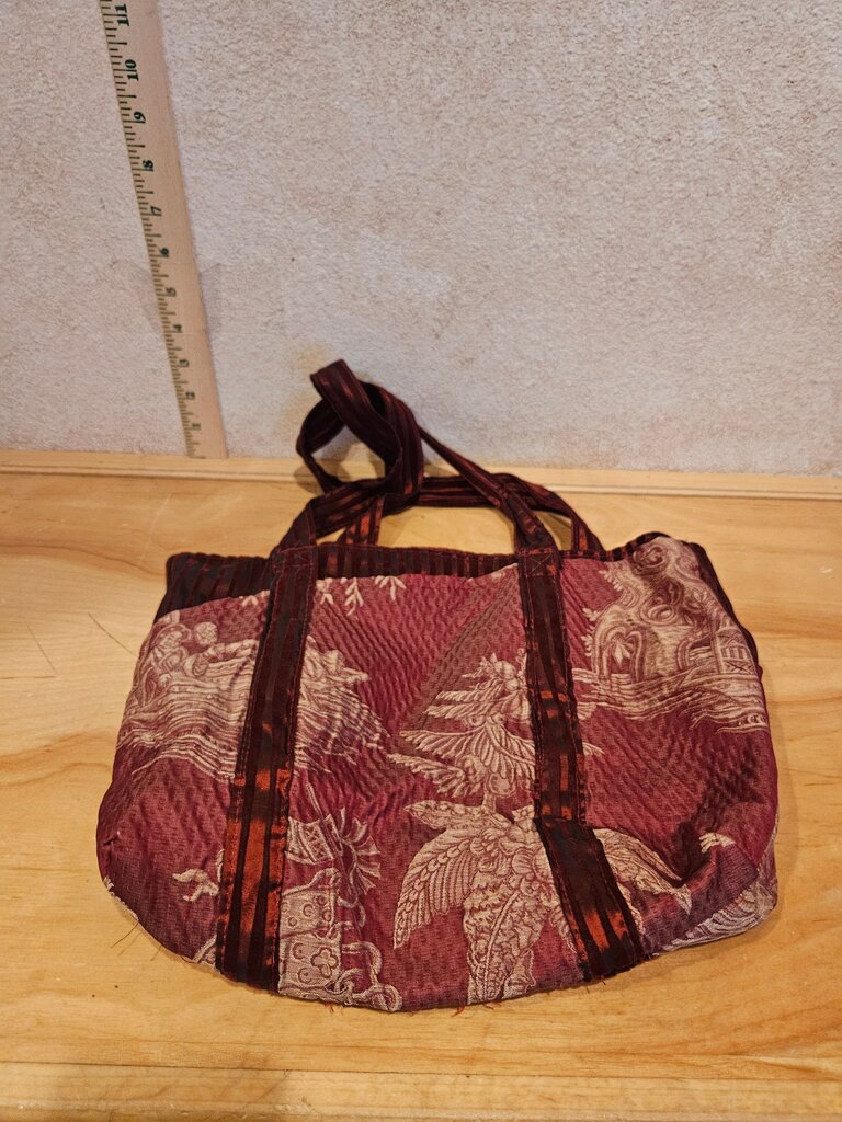 Vintage Red Fabric Tote Bag